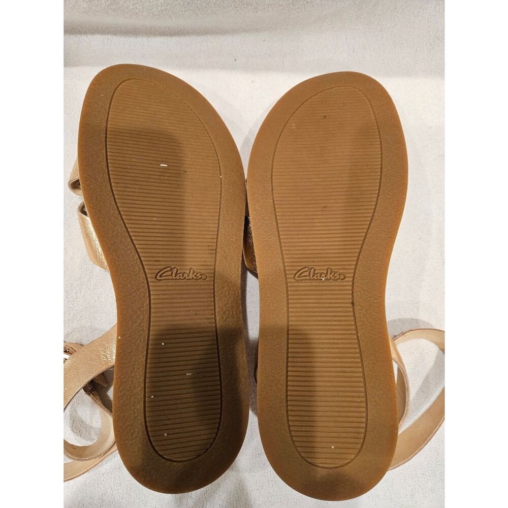 CLARKS Botanic Poppy Leather Sandals Rose Gold 9.5 - Picture 8 of 9
